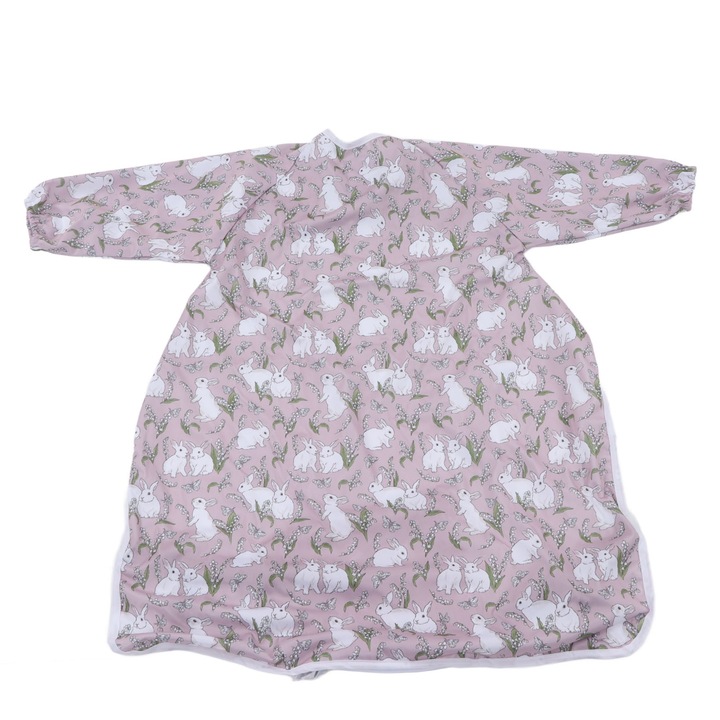 Jormftte baba előke, poliészter, vízálló, hosszú ujjú, nyuszi mintás