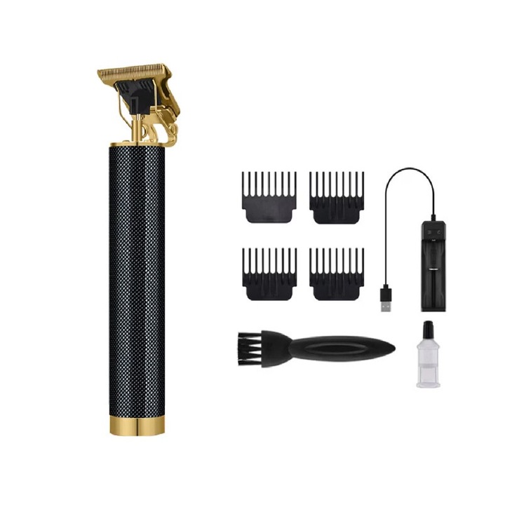 Masina Profesionala de Tuns Barba Si Contur, Marimi Reglabile, Lama Inox, Negru