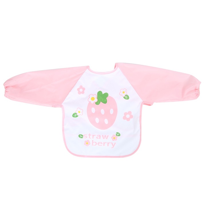 Jormftte baba előke, többszínű, hosszú ujjú, vízálló, zsebbel