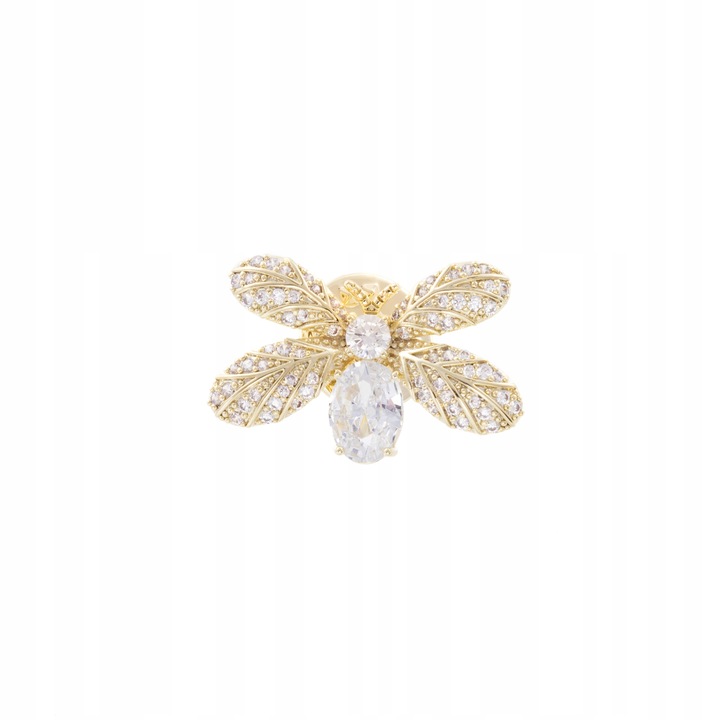 Brosa, Pinets, B1352, Cupru, Zirconii, Aur 14K