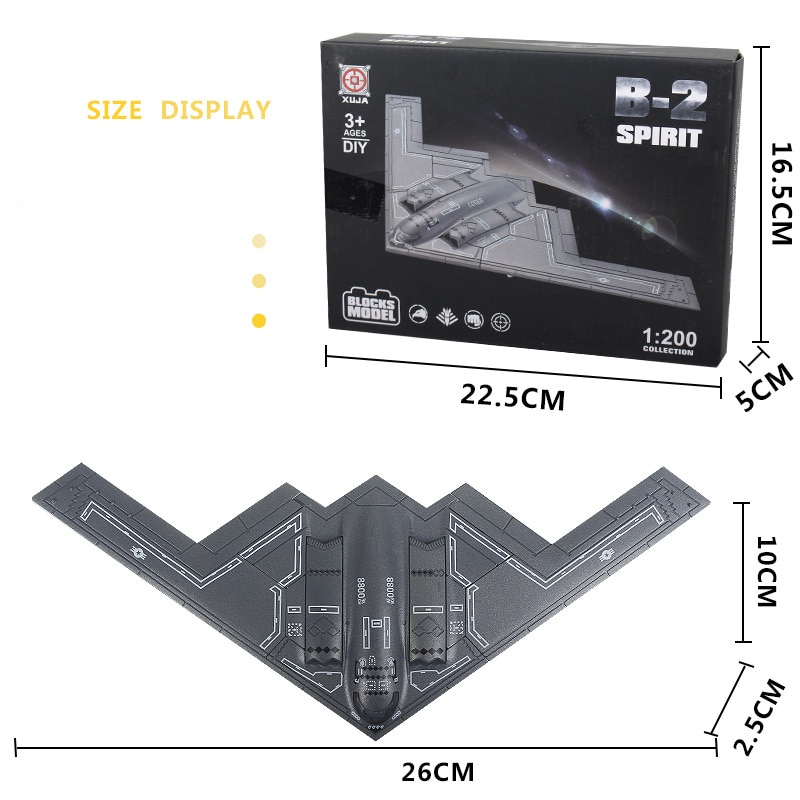 Set de constructie aeromodel B2 Spirit Stealth Bomber, XUJA,1:200