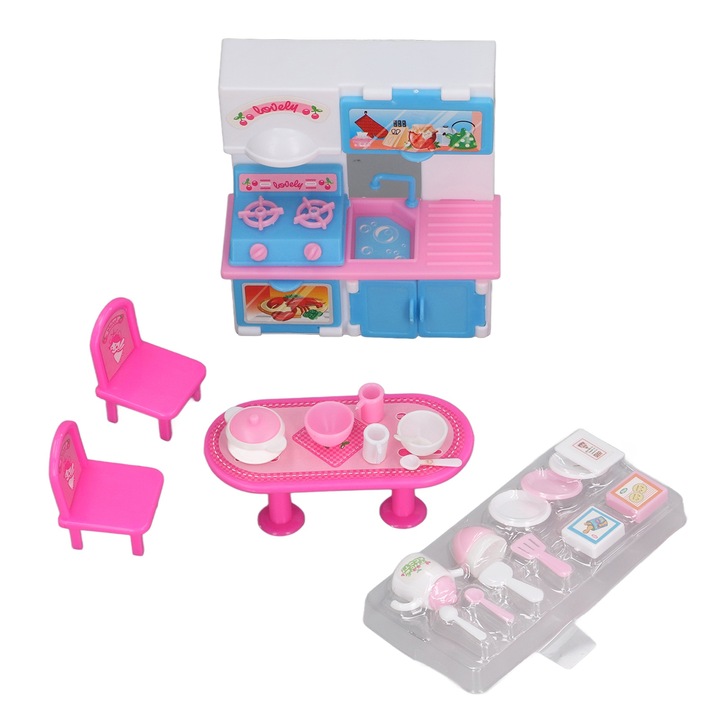 Gyerek konyhai készlet, Jormftte, műanyag játék, 4 darabos, többszínű