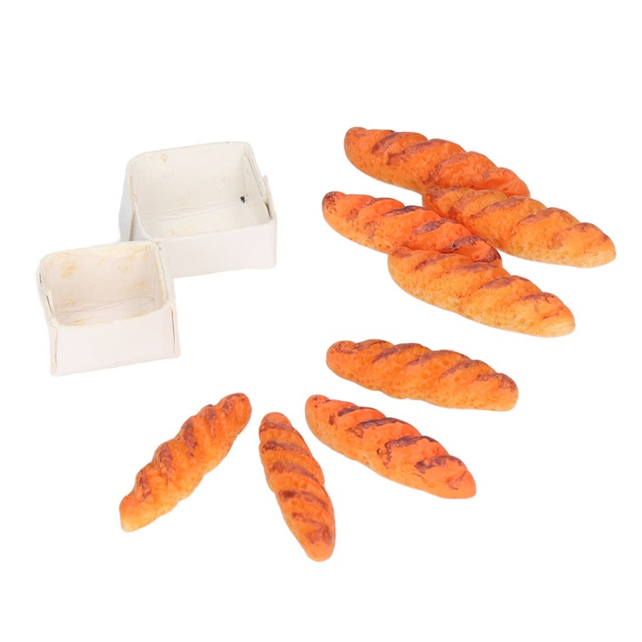 40 darab miniatűr kenyér bábu házhoz, Jormftte, könnyű, 10 alappal