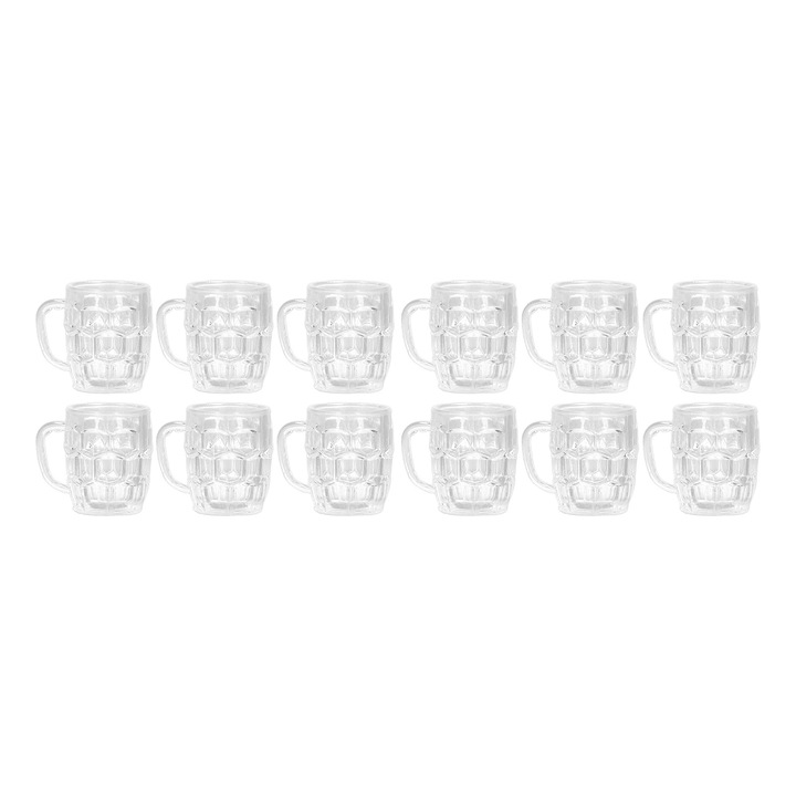 12 db mini söröskorsó készlet, Mmgoqqt, átlátszó, 1,1x1,1x1,4 cm