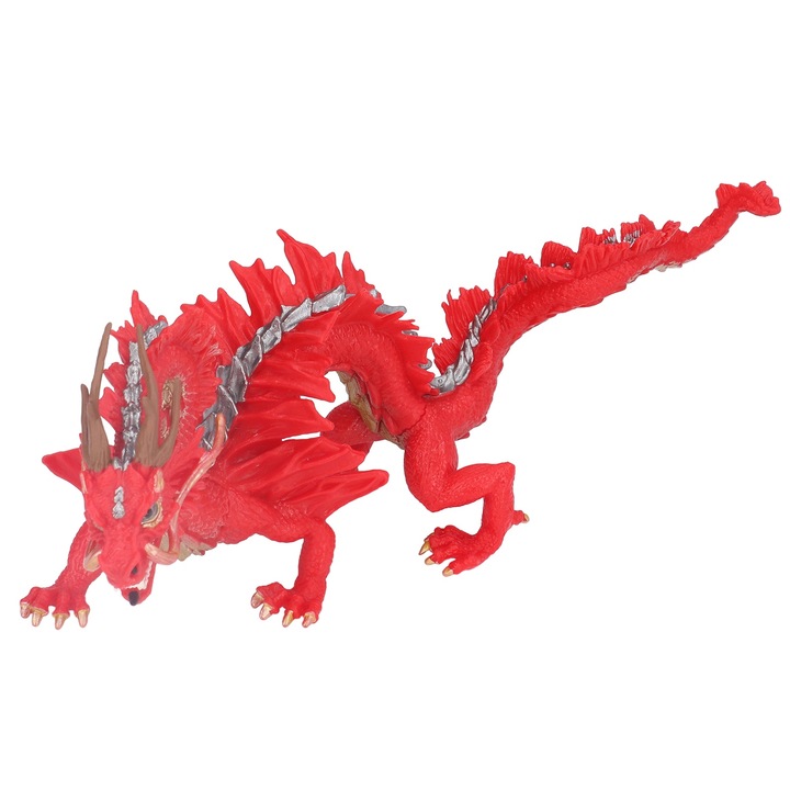 Figurina Dragon Chinezesc, Bizaical, Plastic, 3 ani+, Rosu, Design Portabil