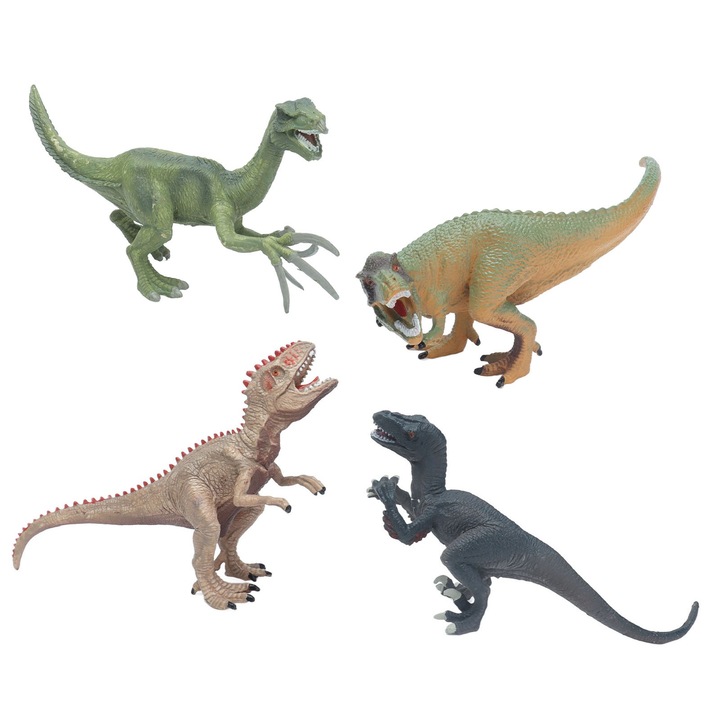 4 darabos dinoszaurusz figura készlet, Jormftte, oktató játékok, PVC, többszínű