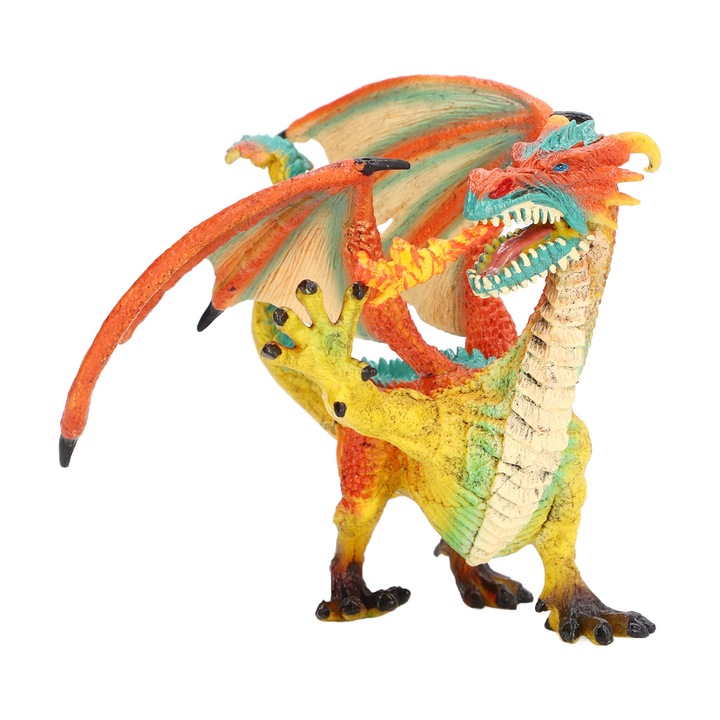 Фигурка на дракон, Longziming, реалистичен модел, плътна цветна пластмаса, 3+ години