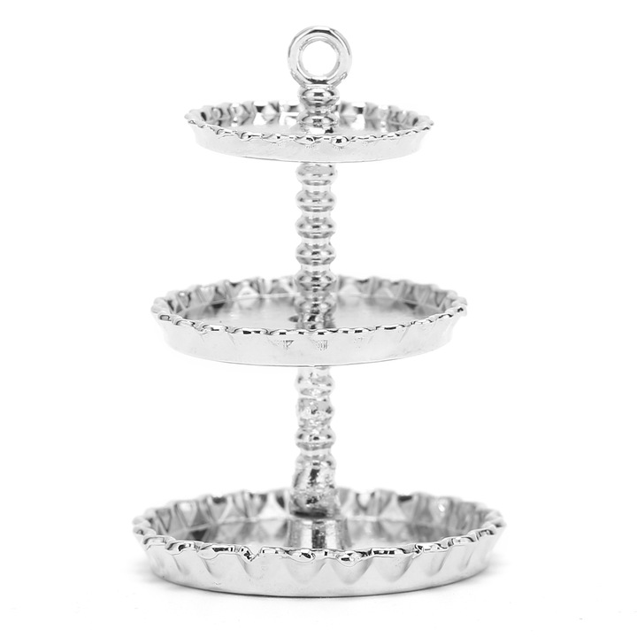 Tortaállvány 3 szintes, Jormftte, fém, 1:12, babaházhoz