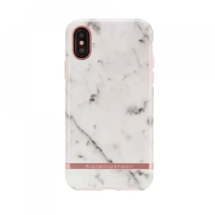 Husa de Protectie Richmond & Finch 34216 pentru IPhone XS Max Marmura Alba/Rose
