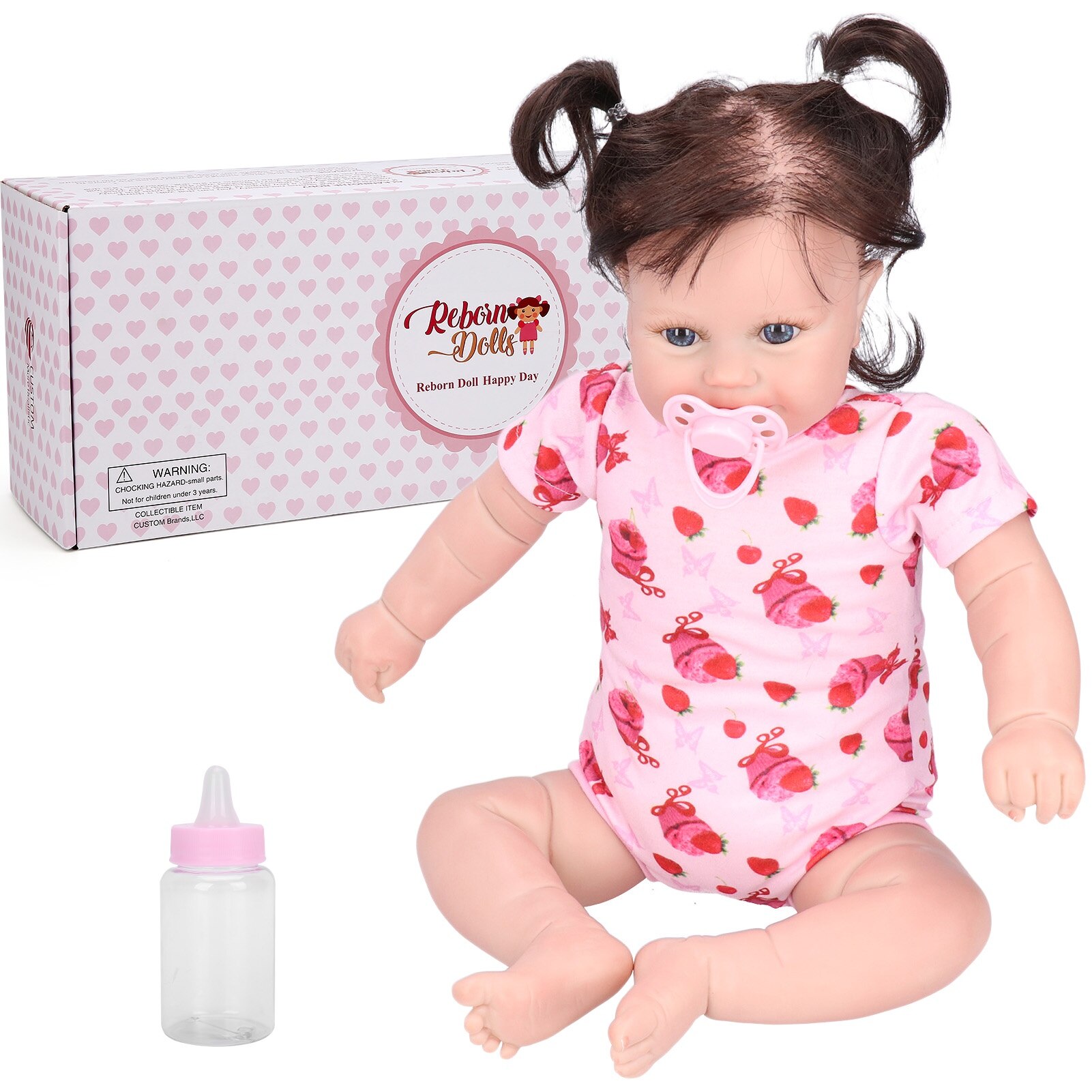 ◆♡bebe♡◆ Pui de Panda Rosu Bebelus 17cm in cutie- Jucarie de plus Living