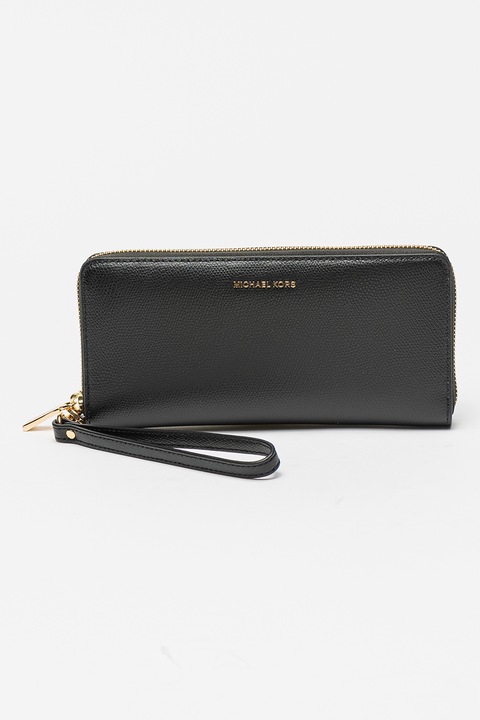 Michael Kors, Portofel din piele cu bareta pentru incheietura, Negru