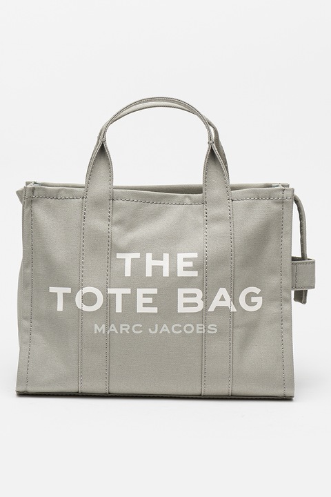 Marc Jacobs, The Canvas tote fazonú táska logóval és levehető pánttal, Világosszürke