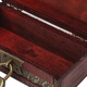 Cutie de bijuterii din lemn cu lacat, Longziming, visiniu/bronz, 146x80x80mm