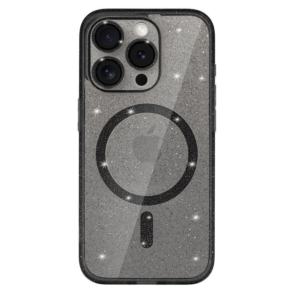 Husa pentru Apple iPhone 16 Pro Max glitter magsafe black clear