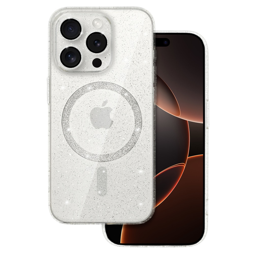 Husa pentru Apple iPhone 16 Pro Max glitter magsafe transparent