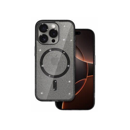 Husa pentru Apple iPhone 16 Pro Max glitter magsafe black clear