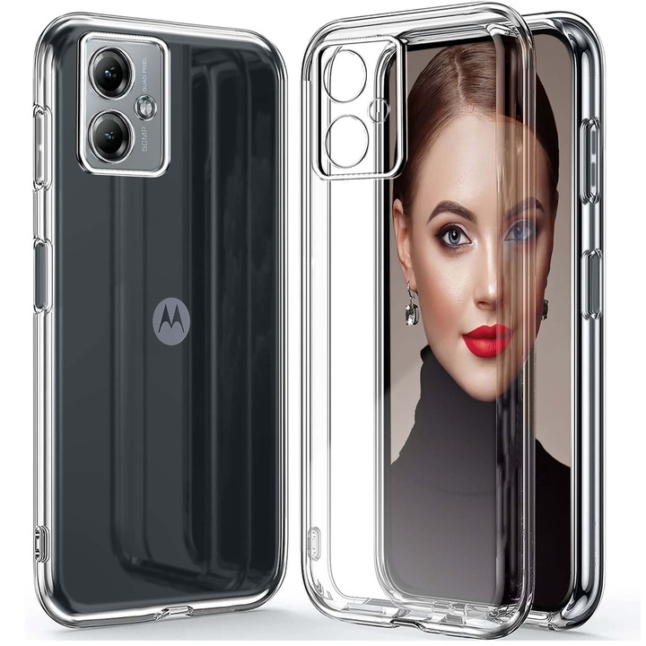 Husa protectie Mat-Tech compatibila cu Motorola Moto G54 5G, Anti-soc, 2MM, Protectie Camera, Decupaje Precise, Rezistenta la impact, Margini ridicate pentru protectia ecranului, Transparenta