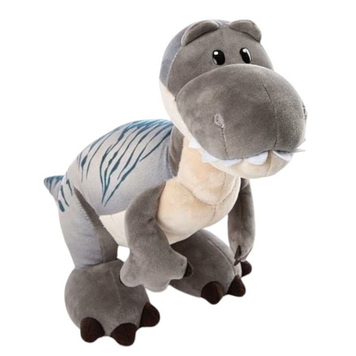Плюшена играчка Malvys®, Динозавър Рекси, Сива, 30 см