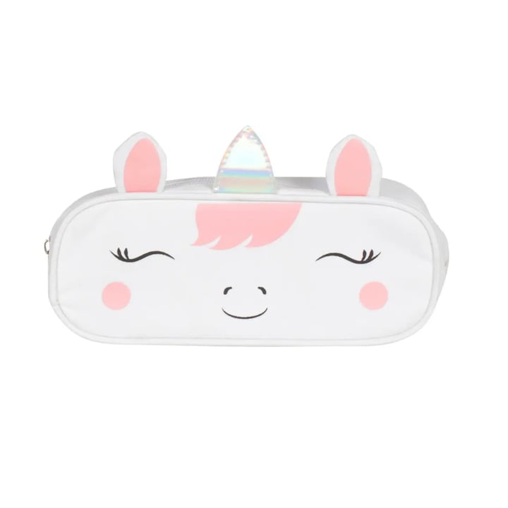 Penar standard Sass & Belle, unicorni, alb, 1 compartiment, fermoar