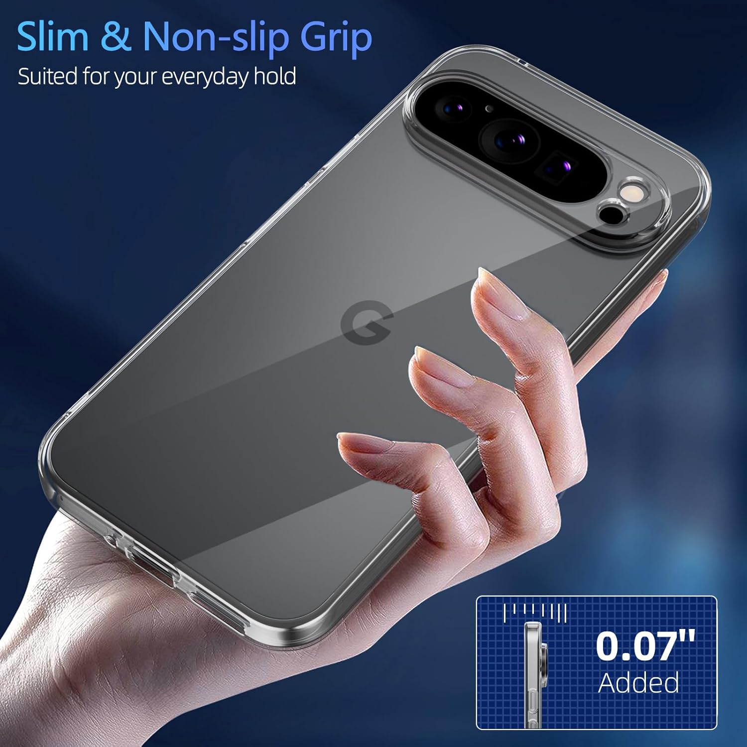 Husa protectie Mat-Tech compatibila cu Google Pixel 9 Pro XL, Anti-soc, 2MM, Protectie Camera, Decupaje Precise, Rezistenta la impact, Margini ridicate pentru protectia ecranului, Transparenta