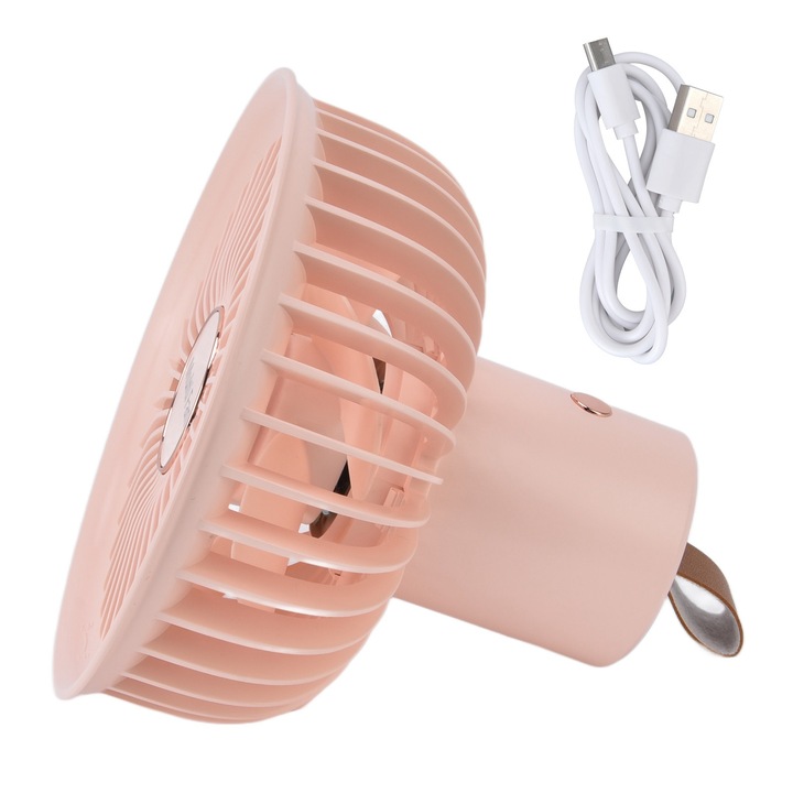 Ventilator electric Bizaical, portabil, multifunctional, cu acumulator 3000mAh, design suspendabil, pentru birou, studiu, camping