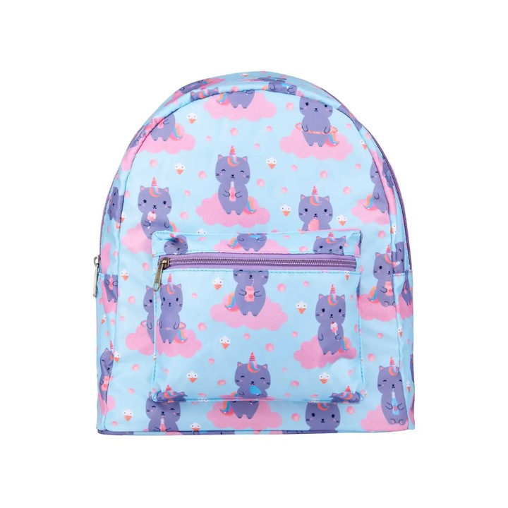 Rucsac copii, Sass and Belle, Caticorn, albastru/mov, 33x27x13cm