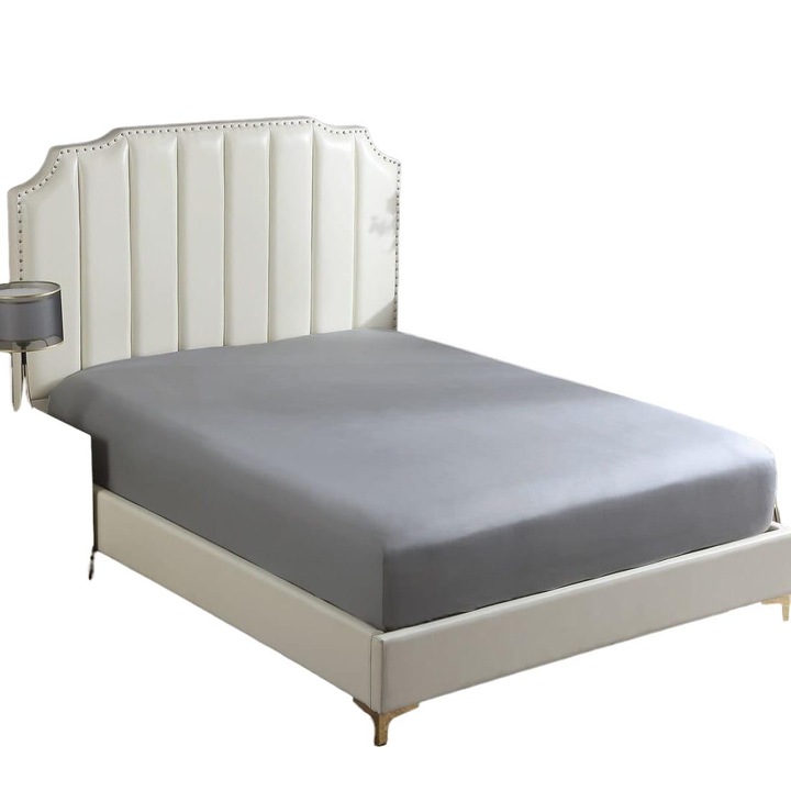 Cearceaf cu elastic, Bumbac satinat, 160x200+30 cm, Grafit