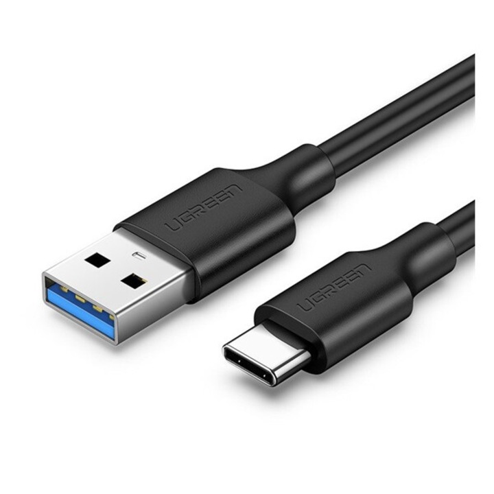 Ugreen adatkábel, usb - type-c, 3a, gyorstöltő, 150cm, fekete