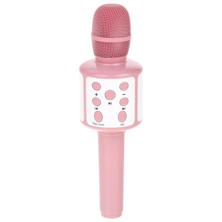 Караоке микрофон за деца, Nobo Kids, розов, Bluetooth, 7.5x7.5x27cm, включва USB кабел
