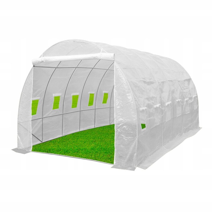 Sera tip tunel, 12 m, Promis TF620T, 600x200cm, 2m inaltime, cu plasa, 140g/m², transparent