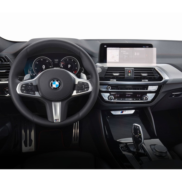 Folie Protectie Navigatie BMW X4 2019-2021, Duragon, protectie Display Navigatie, silicon Transparent, Anti-zgarieturi, Anti-amprenta, Regenerabila, Flexibila, Anti-Shock, kit instalare