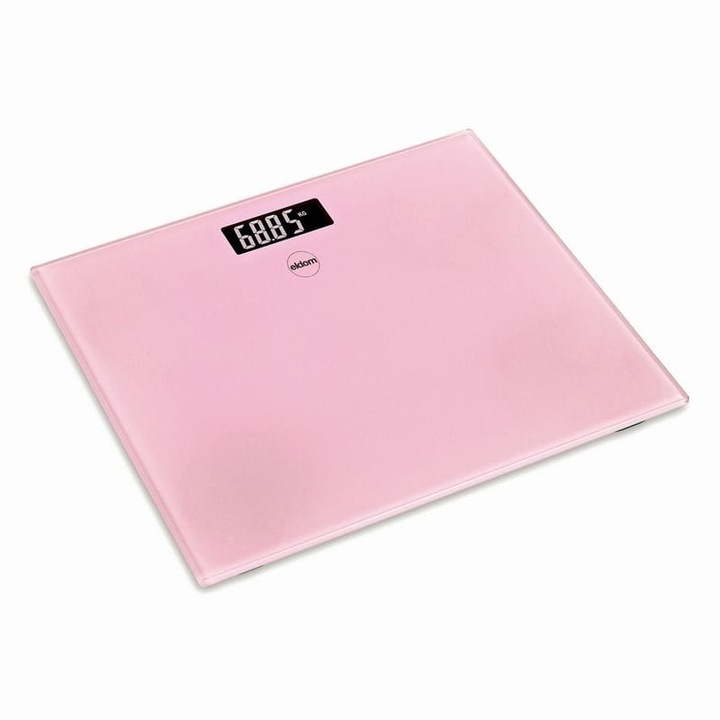 Cantar corporal electronic Eldom GWO260R, 150kg, roz, display LCD