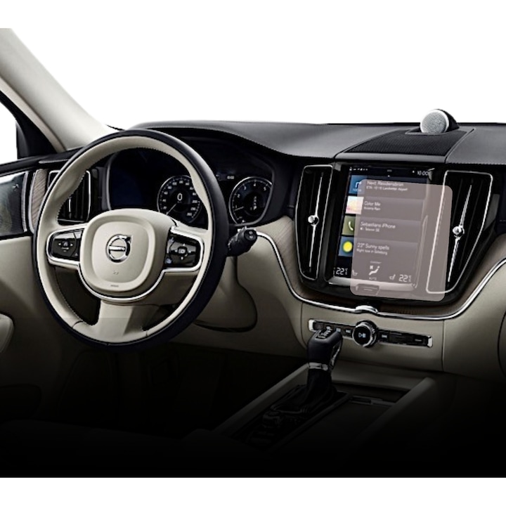 Folie Protectie Navigatie Volvo XC60 2017+, Duragon, protectie Display Navigatie, silicon Mat, Anti-zgarieturi, Anti-amprenta, Anti-reflex, Regenerabila, Flexibila, Anti-Shock, kit instalare