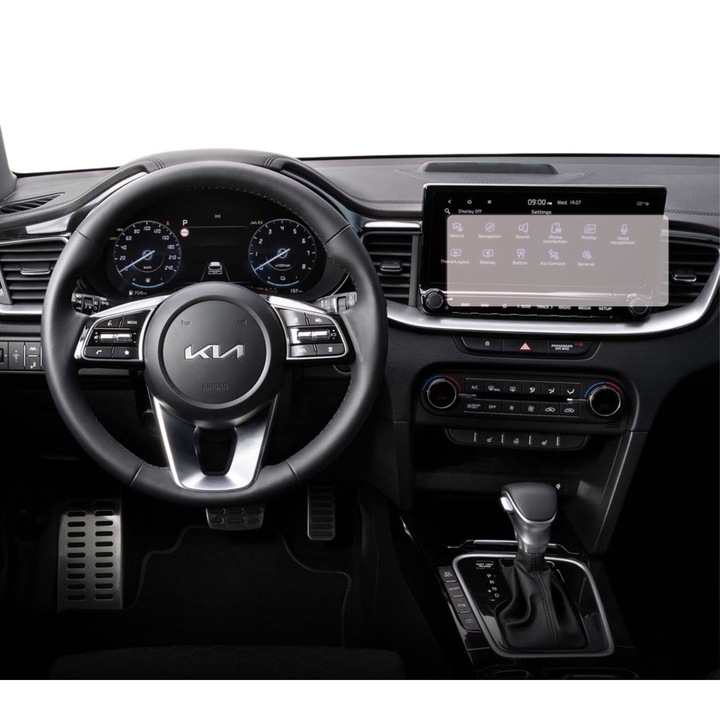 Folie Protectie Display Navigatie, Kia Proceed 2018-2024, Duragon, silicon Mat, Anti-zgarieturi, Anti-amprenta, Anti-reflex, Regenerabila, Flexibila, Anti-Shock, Kit instalare