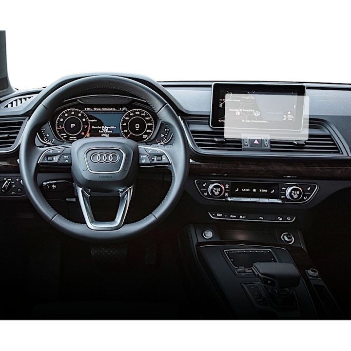 Folie Protectie Navigatie Audi Q5 2016-2020, Duragon, protectie Display Navigatie, silicon Mat, Anti-zgarieturi, Anti-amprenta, Anti-reflex, Regenerabila, Flexibila, Anti-Shock, kit instalare