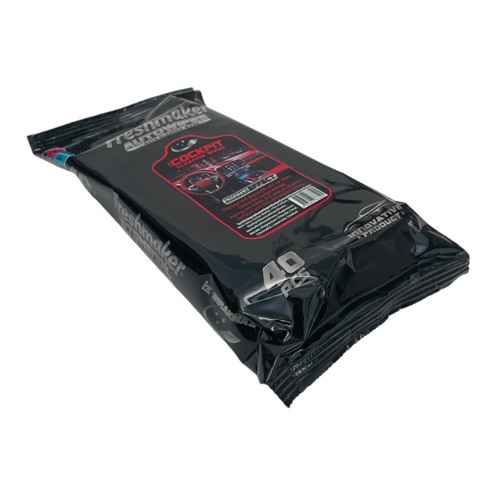 Servetele auto Freshmaker pentru bord, pentru multi-suprafete, 40 bucati, rosu/negru