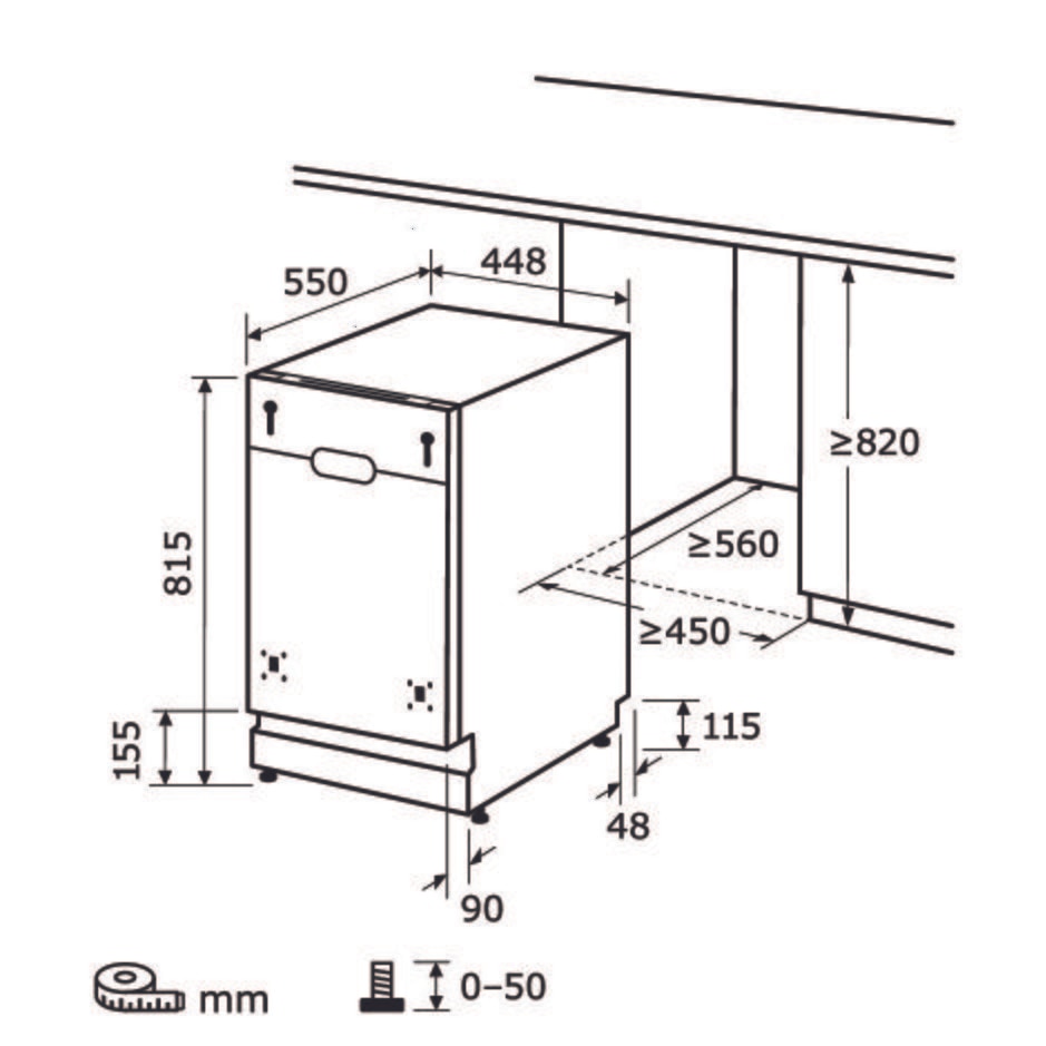 Masina de spalat slim incorporabila Exquisit, 9 seturi, latime 45 cm, pornire intarziata pana la 9 h, 5 programe, functie ECO, extra-uscare, panou de control mecanic, indicator pentru detergent, inox