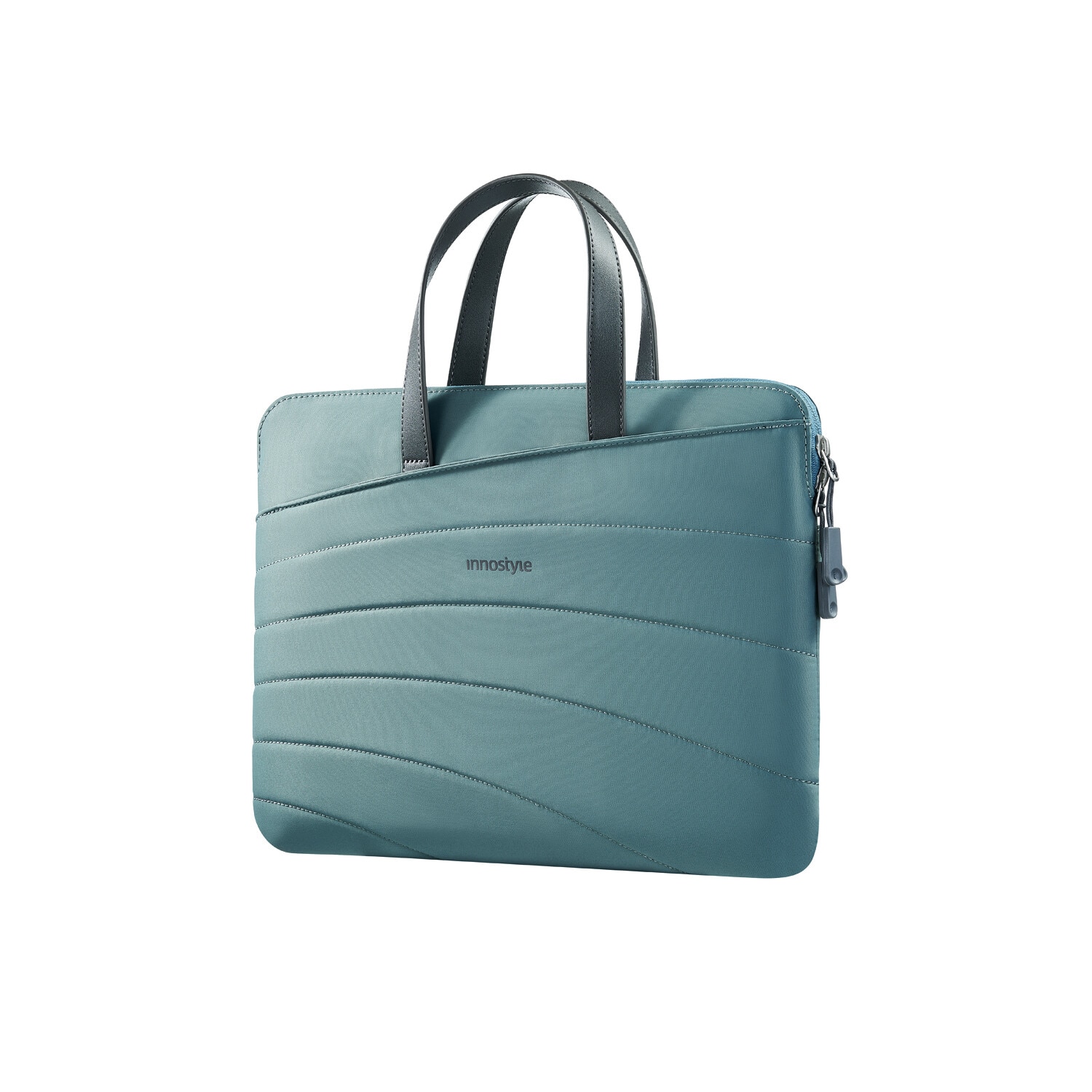 Geanta laptop Innostyle® CarryLite Slim, pana la 14", impermeabila, ultralight (340g), buzunare externe acces rapid, material PU rezistent la abraziune, fermoare YKK, design ergonomic, verde