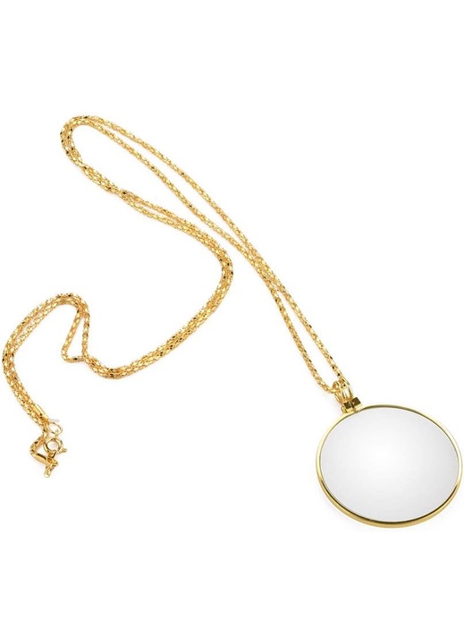 Monoclu cu lant din aliaj de aur, 5x marire, accesoriu de citire portabil si elegant