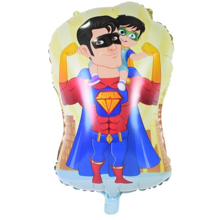 Gigiciális alumínium lufi szett Apák napjára, tarka, nyakkendővel és bajusszal