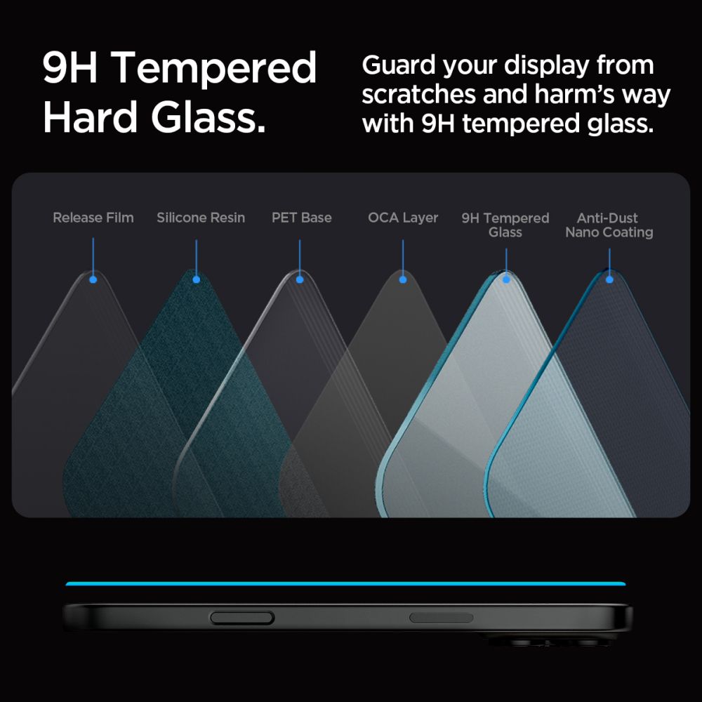 Folie sticla SPIGEN GLAS.TR ”EZ FIT”, compatibila Apple Iphone 16 Pro, transparenta