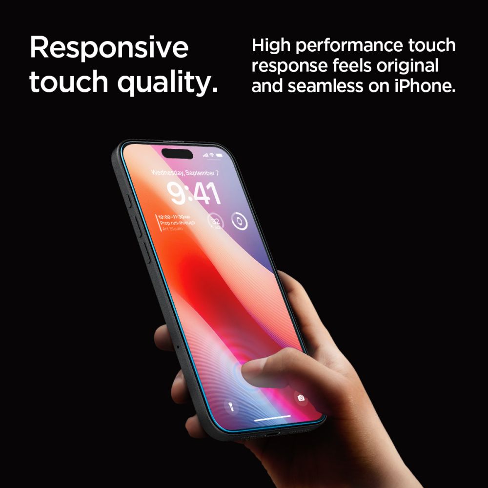 Folie sticla SPIGEN GLAS.TR ”EZ FIT”, compatibila Apple Iphone 16 Pro, transparenta