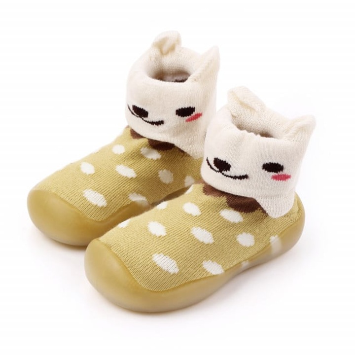 Botosi Superbaby, Cu Talpa De Silicon Antiderapanta, Model Kitty, Textil, Fete, Multicolor