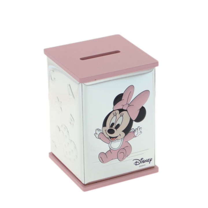 Pusculita cu argint Baby Minnie Mouse roz 11.5 cm