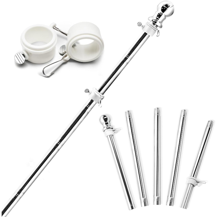 Suport de Steag, Leski, 180 cm, Argintiu