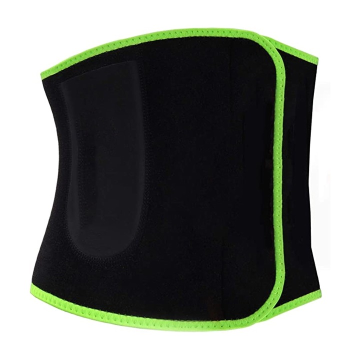 Karcsúsító öv, Amrinugl, neoprén, univerzális méret, 110 cm, fekete/zöld