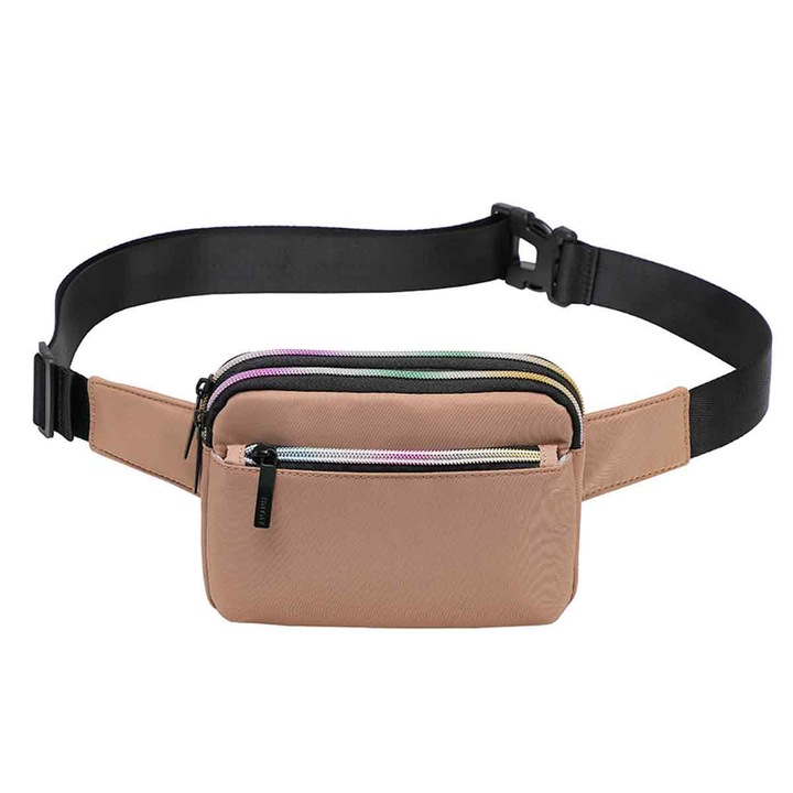 Női kézitáska, többfunkciós, fekete/barna, 20x14x5cm