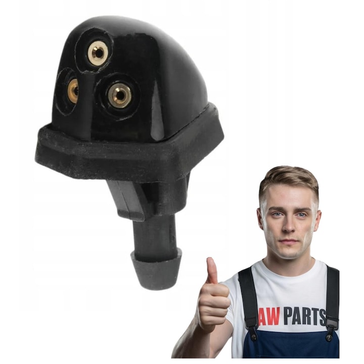 Szélvédőmosó fúvóka, Suzuki Swift SX4 Alto-val kompatibilis, Jet, Első, Kiváló minőségű csere, 33 mm X 18, 3 mm, Műanyag, Fekete