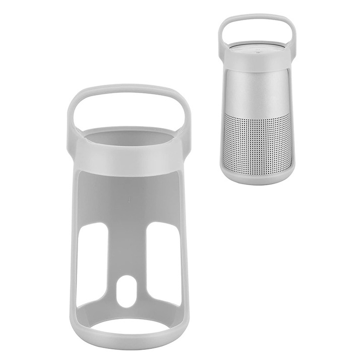 Husa pentru Boxa Bluetooth portabila, difuzor protectie，Silicon, Compatibila cu Bose Sound Link Revolve, gri