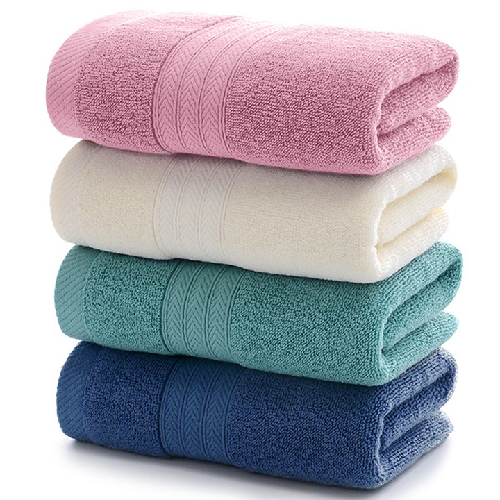 Комплект от 4 кърпи за лице, Hggzeg, Супер абсорбиращи, Лесни за почистване, Удобни, За баня, басейн, сауна, ежедневна грижа, Памук/Полиестер, 73x33 см, Многоцветни